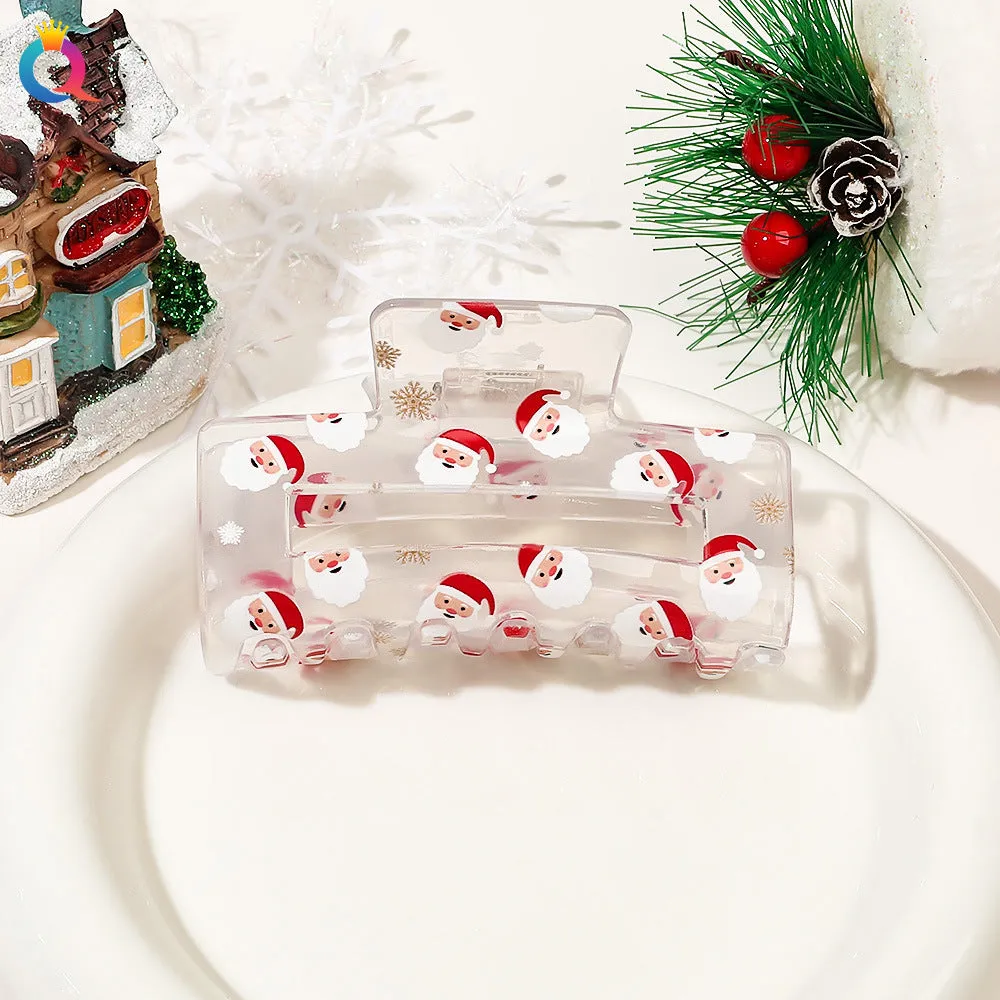 Wholesale Christmas Cartoon Print Hair Clips
