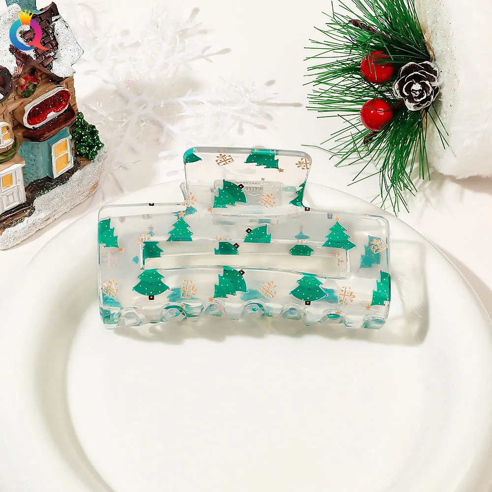 Wholesale Christmas Cartoon Print Hair Clips