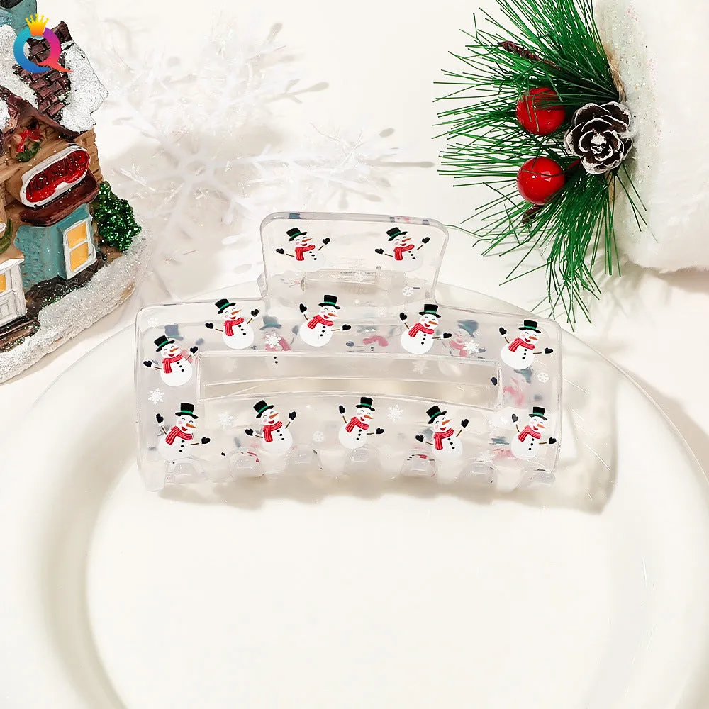 Wholesale Christmas Cartoon Print Hair Clips