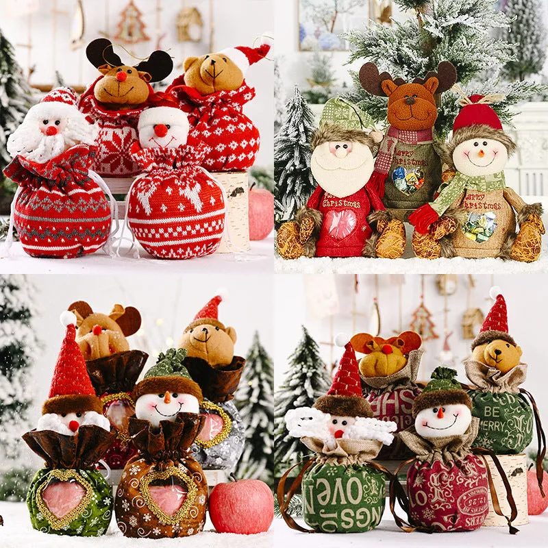 Wholesale Christmas Decorations Cartoon Fabric Tote Bags Gift Bags
