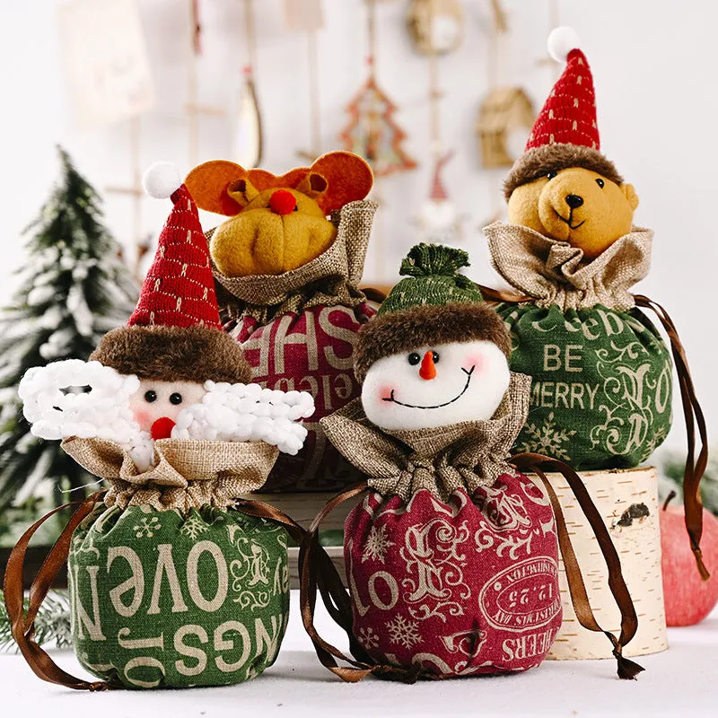 Wholesale Christmas Decorations Cartoon Fabric Tote Bags Gift Bags
