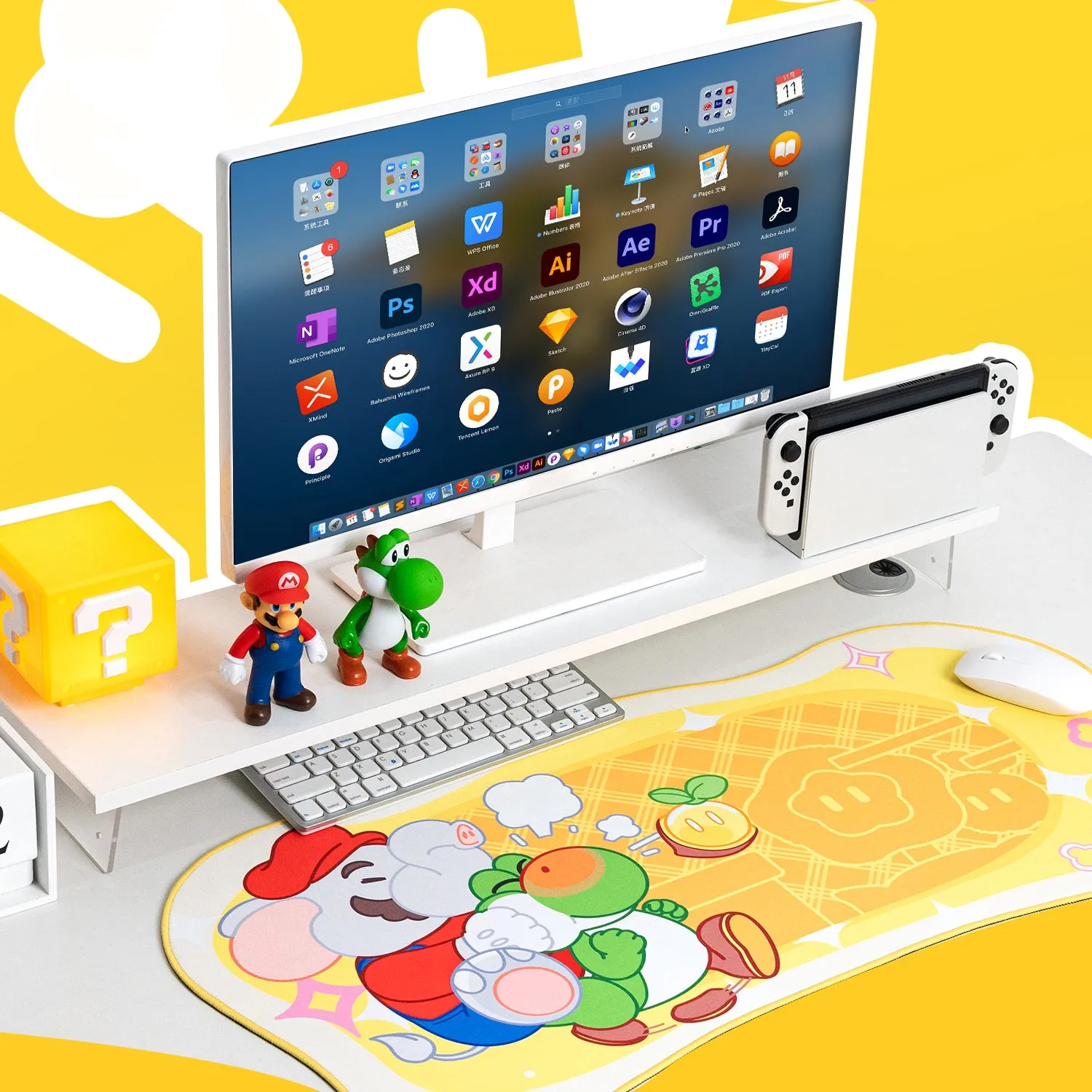WISHAVEN Elephant Mario Mouse Pad