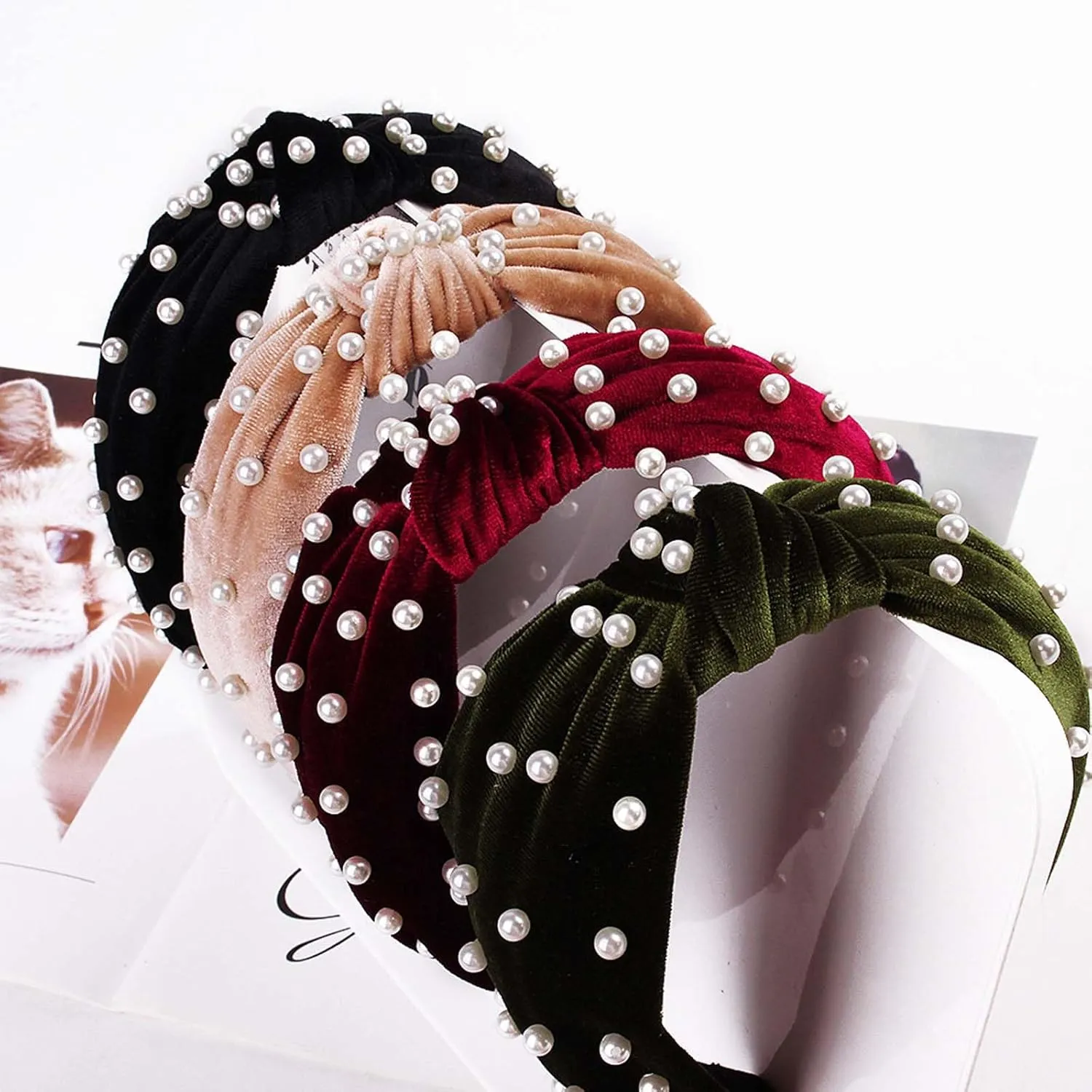 Women headbands fashion Velvet Pearl Hair Hoops Fashion Hair Accessories Valentine's Day Birthday gifts Headwear
