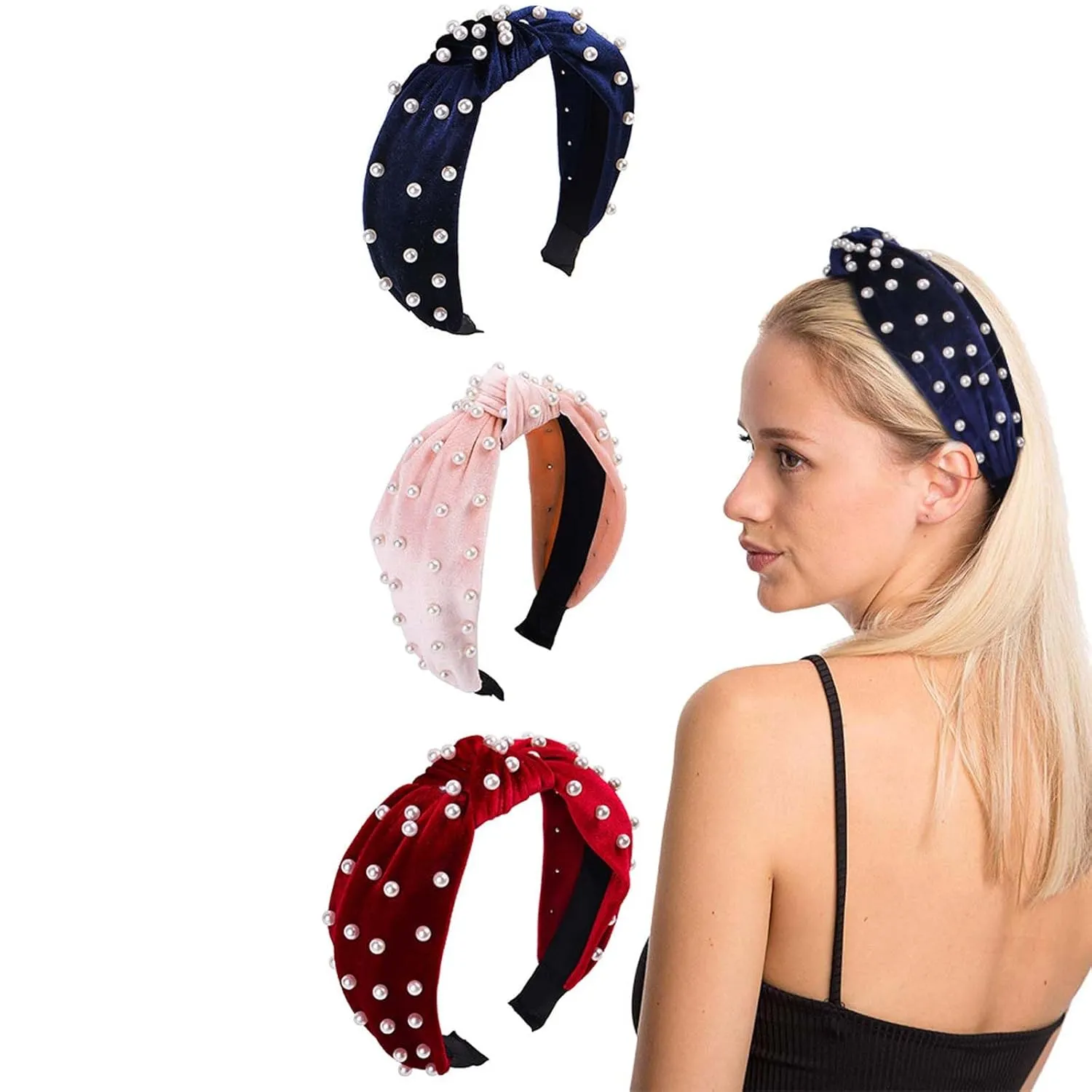 Women headbands fashion Velvet Pearl Hair Hoops Fashion Hair Accessories Valentine's Day Birthday gifts Headwear