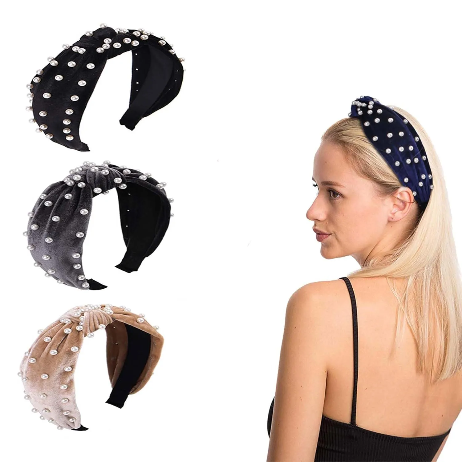 Women headbands fashion Velvet Pearl Hair Hoops Fashion Hair Accessories Valentine's Day Birthday gifts Headwear