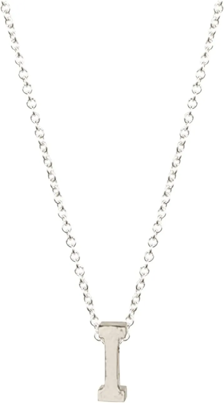 Women Initial Necklace Stylish Minimalist Design Pendant Necklaces Clavicle Chain Lady (I, One Size)
