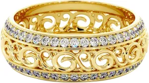 Women Inlaid Zircon Ring Hollow Out Ring Minimalist Design Ring