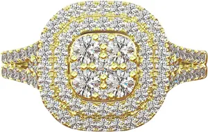 Women Inlaid Zircon Rings CZ Simulated Diamond Ring Minimalist Design Elegant Jewelry (Gold, 7)