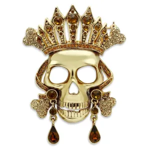 Women's Brooches - LO2407 - Gold White Metal Brooches with