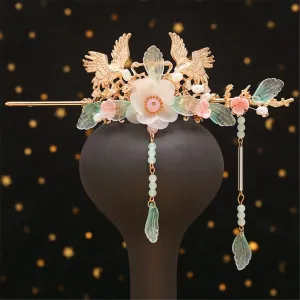 Women's Han Chinese Clothing Hairpin Long Fringe Retro-Style Accessories Classical Crown Ancient Costume Ornament Style 3