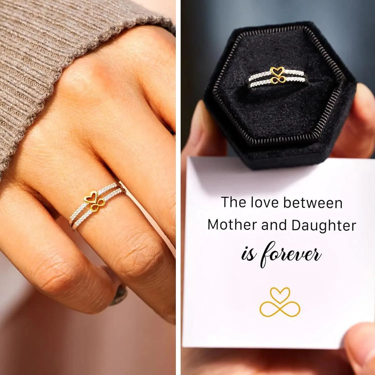 Women's Heart-Shaped Ring in Silver Gold Minimalist, Delicate Plain Band Stacking Midi Jewelry Proposal Rings