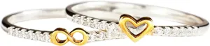 Women's Heart-Shaped Ring in Silver Gold Minimalist, Delicate Plain Band Stacking Midi Jewelry Proposal Rings