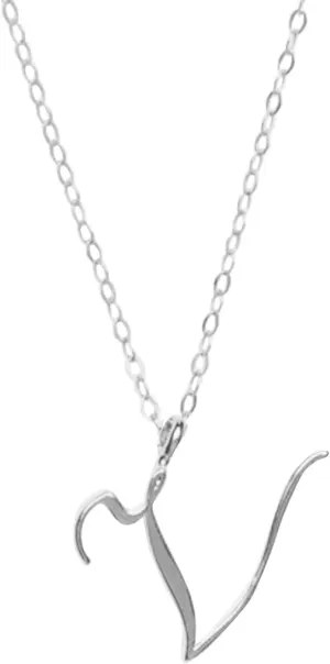 Women's Initial Necklace Stylish Minimalist Design Pendant Necklaces Clavicle Chain Fashion (V, One Size)