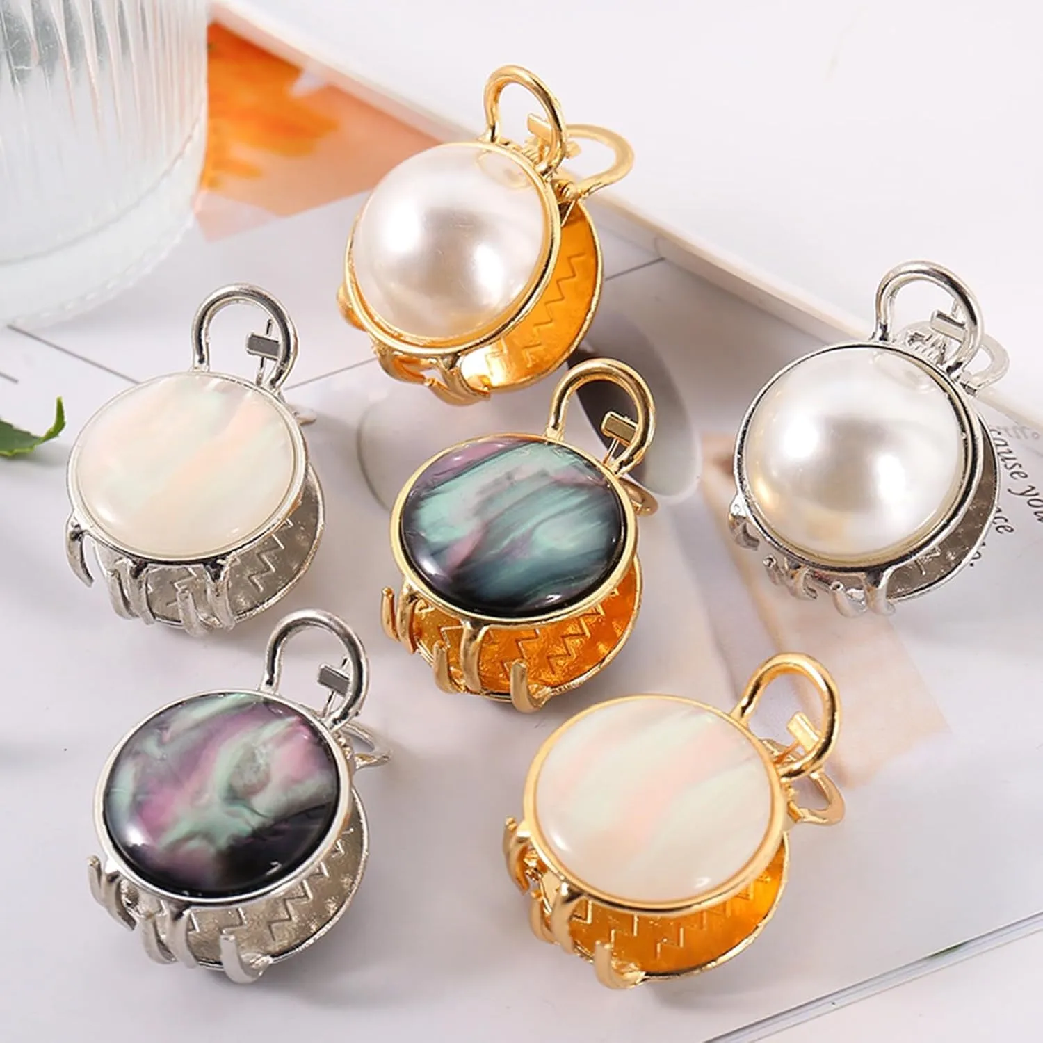 Womens Pearl Hair Clips High Ponytail Metal Decorative Barrettes Horsetail Clip Fashion Hair Accessories Hold Nonslip