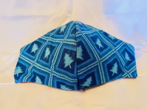 Women's Reversible Blue Christmas Mask