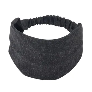 Women's Summer Turbans Ladies Knotted Turban Head Wrap Headband Wide Elastic Headband Sport Yoga (Black, One Size)