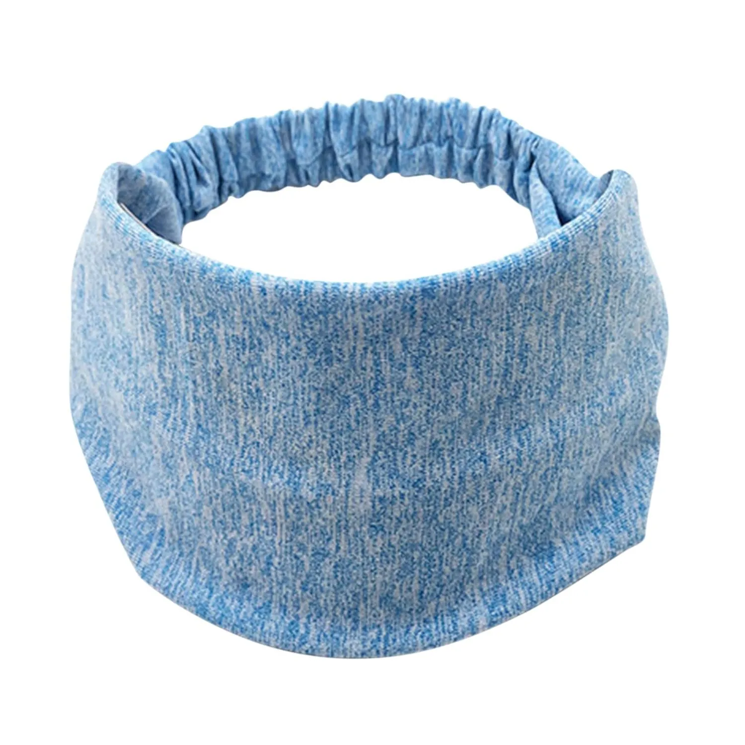 Women's Summer Turbans Ladies Knotted Turban Head Wrap Headband Wide Elastic Headband Sport Yoga (Blue, One Size)