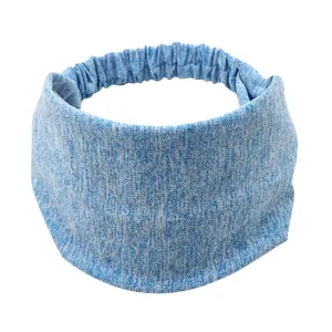 Women's Summer Turbans Ladies Knotted Turban Head Wrap Headband Wide Elastic Headband Sport Yoga (Blue, One Size)