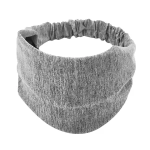 Women's Summer Turbans Ladies Knotted Turban Head Wrap Headband Wide Elastic Headband Sport Yoga (Grey, One Size)