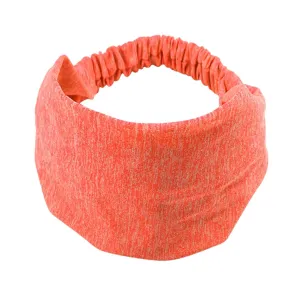 Women's Summer Turbans Ladies Knotted Turban Head Wrap Headband Wide Elastic Headband Sport Yoga (Orange, One Size)