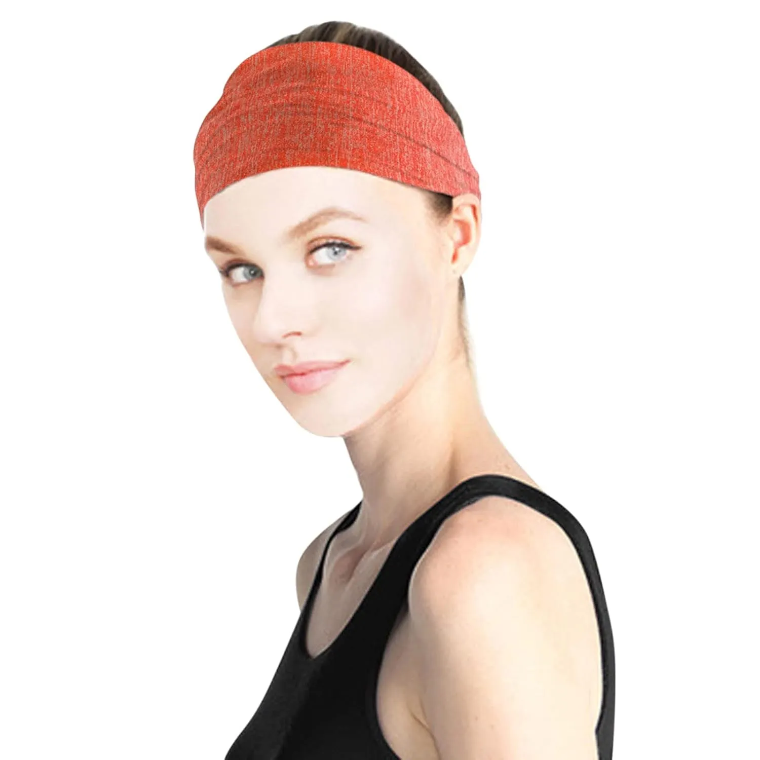 Women's Summer Turbans Ladies Knotted Turban Head Wrap Headband Wide Elastic Headband Sport Yoga (Orange, One Size)
