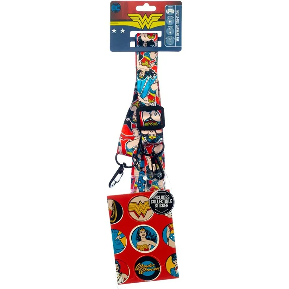 Wonder Woman Classic Comic Book Artwork Lanyard Neck Strap Id Holder