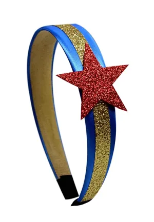 Wonder Woman Inspired Glitter Star Arch Costume Headband