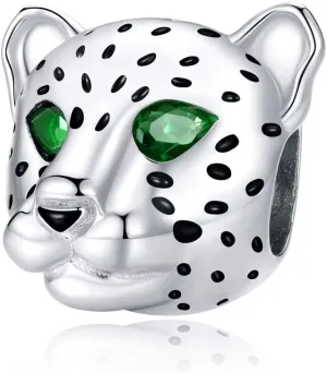 Wonderful Zoo Charm Animal Charm 925 Silver Charm Giraffe,Koala, Elephant Charm fit Pandora Style Bracelet for Animal Lovers (Cheetah Head Bead)