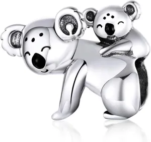 Wonderful Zoo Charm Animal Charm 925 Silver Charm Giraffe,Koala, Elephant Charm fit Pandora Style Bracelet for Animal Lovers (Koala Bead)