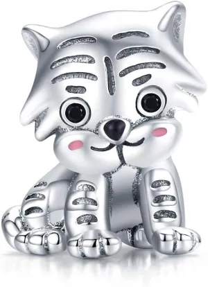 Wonderful Zoo Charm Animal Charm 925 Silver Charm Giraffe,Koala, Elephant Charm fit Pandora Style Bracelet for Animal Lovers (Tiger Bead Bead)