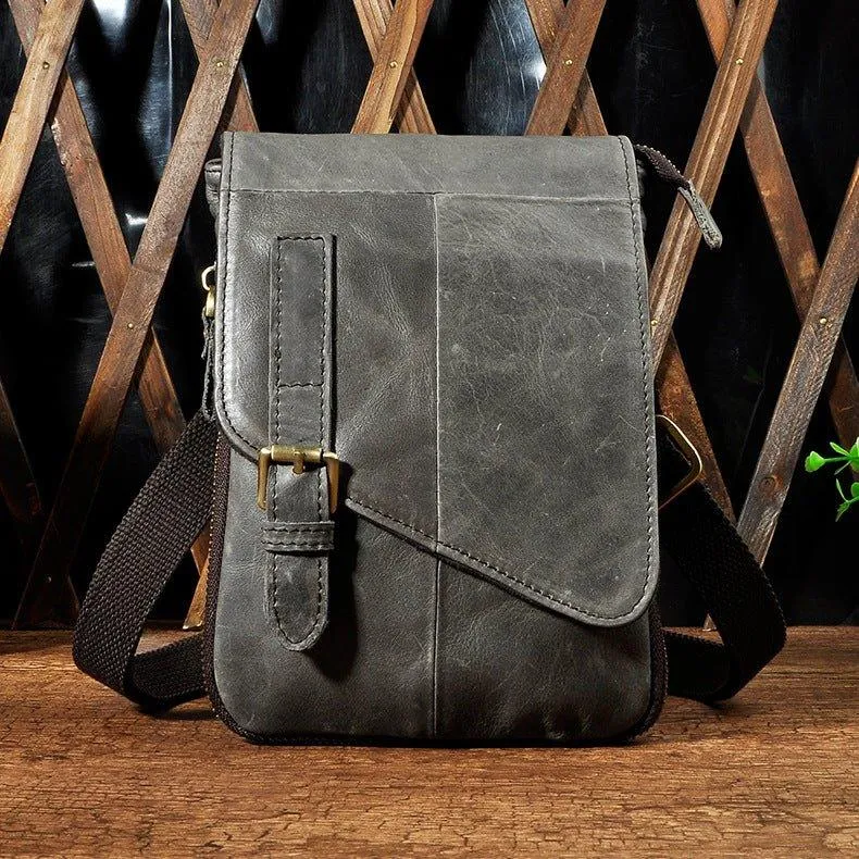 Woosir Vintage Genuine Leather Dual-Use Messenger Shoulder Bag