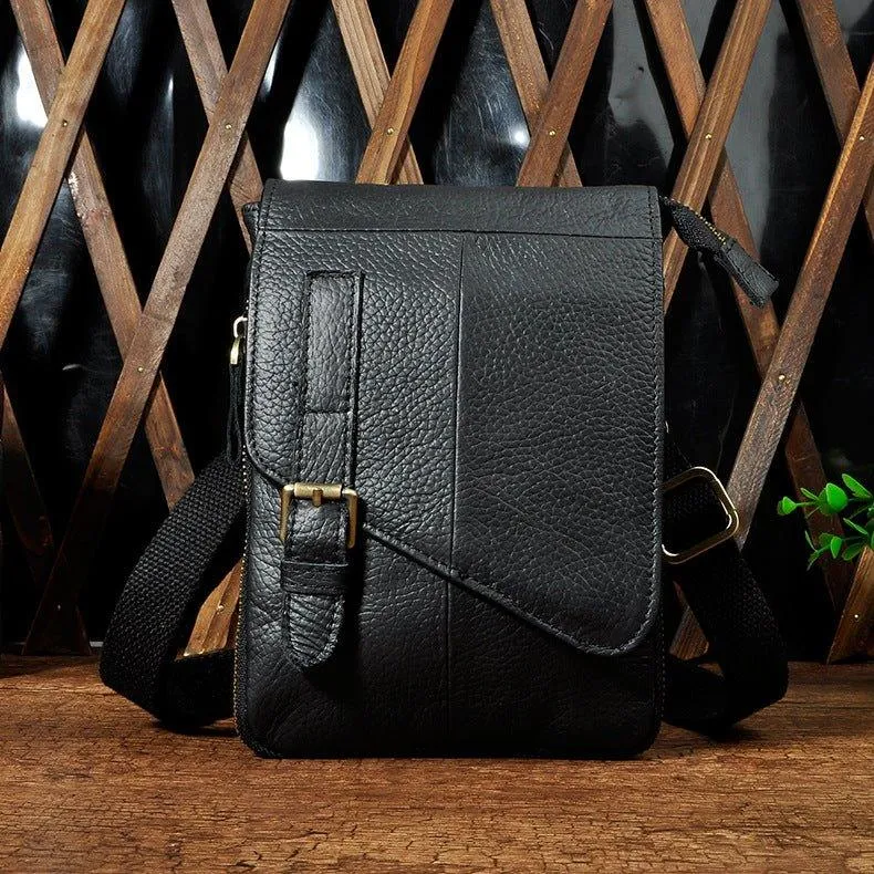 Woosir Vintage Genuine Leather Dual-Use Messenger Shoulder Bag