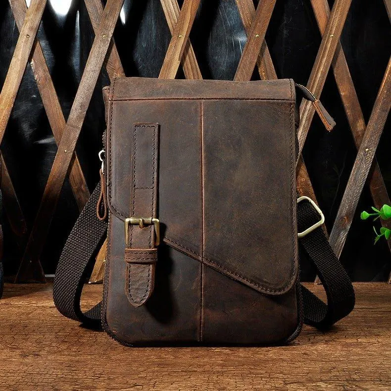 Woosir Vintage Genuine Leather Dual-Use Messenger Shoulder Bag