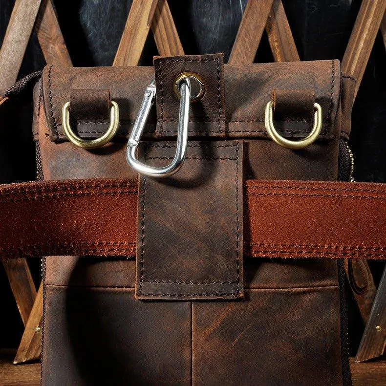 Woosir Vintage Genuine Leather Dual-Use Messenger Shoulder Bag