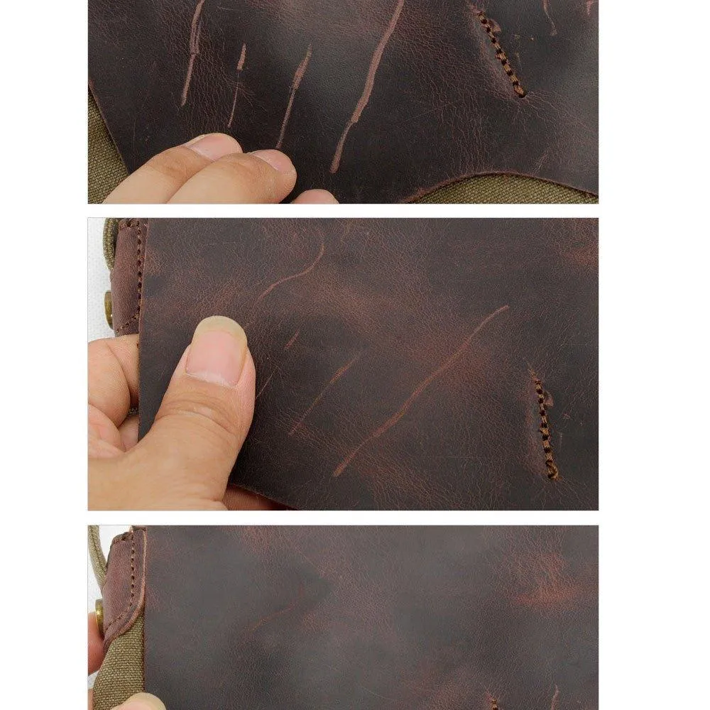 Woosir Vintage Genuine Leather Dual-Use Messenger Shoulder Bag