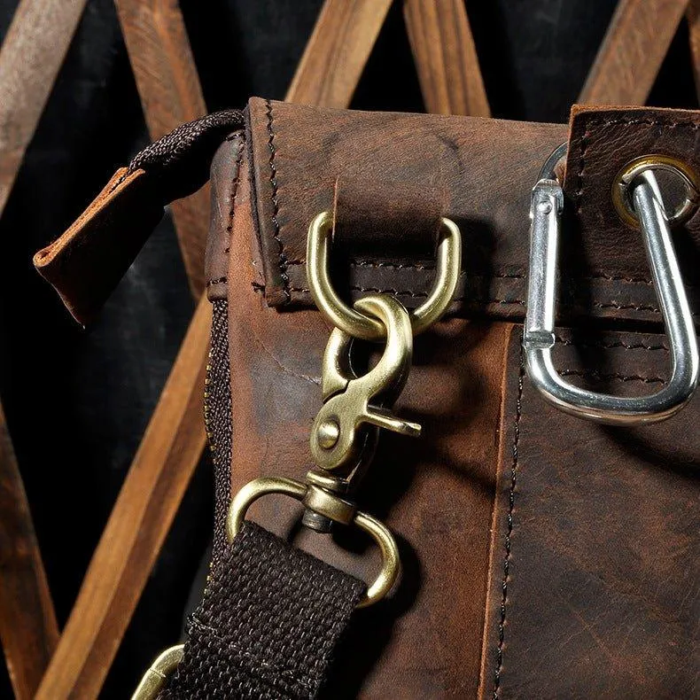 Woosir Vintage Genuine Leather Dual-Use Messenger Shoulder Bag