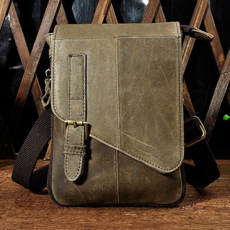Woosir Vintage Genuine Leather Dual-Use Messenger Shoulder Bag
