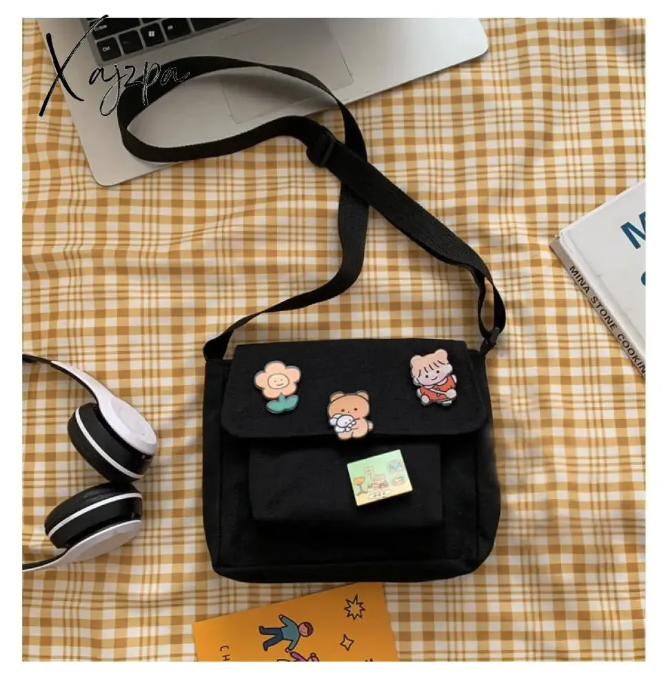 Xajzpa - Cute Canvas Small Bag Female New Japanese Harajuku Diagonal Bag Wild Student Girl Shoulder Bag Bags for Women