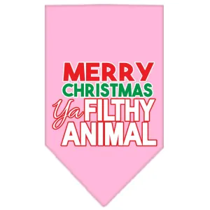 Ya Filthy Animal Screen Print Pet Bandana Light Pink Size Small