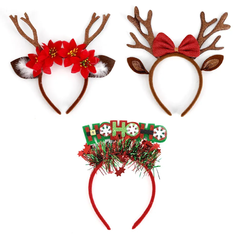 Yeknu Christmas Headbands for Women, Antler Headbands, Cute Hairpins, Deer Horn Christmas Headbands