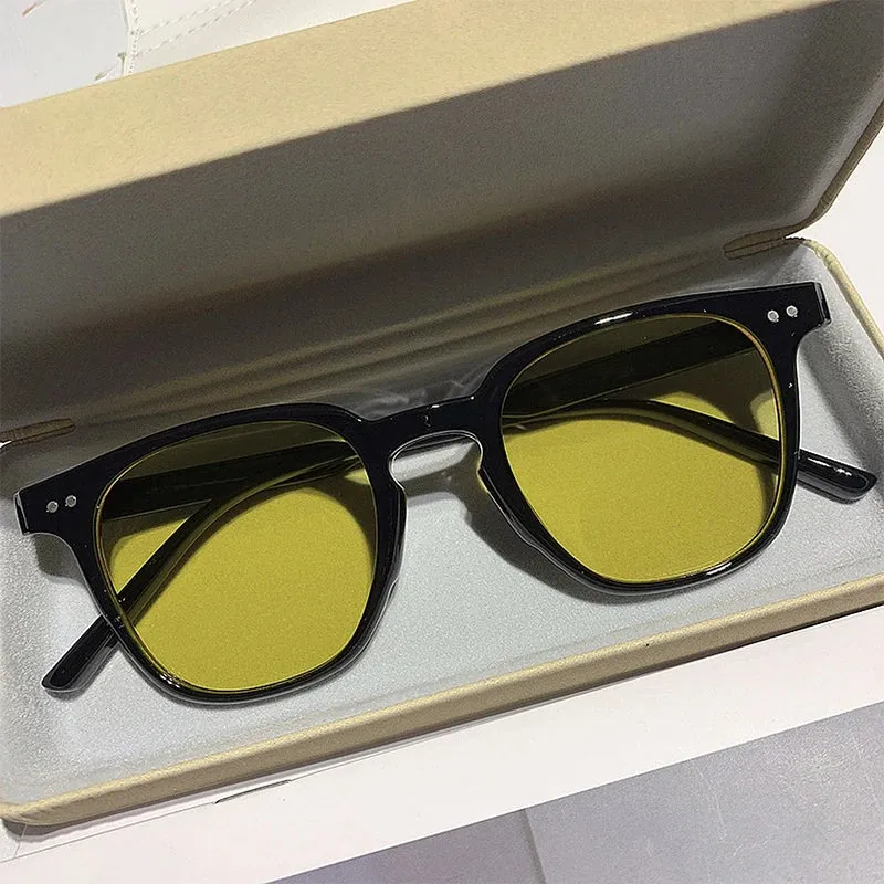 Yellow Black Shades Square Cycling Women's Uv400 Sunglasses