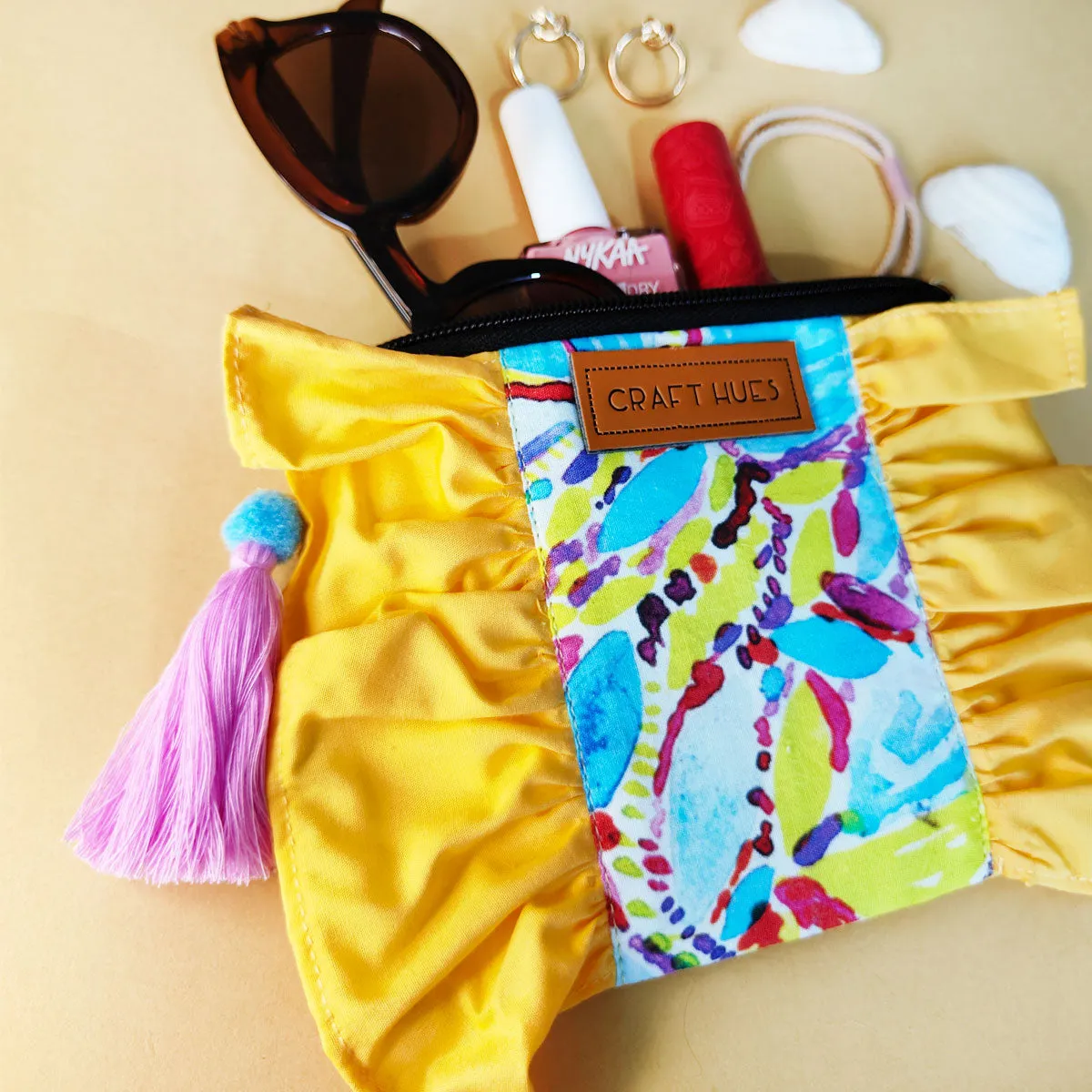 Yellow Garden Pouch Bag