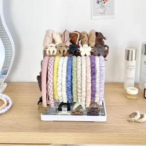 Yesesion Large Headband Holder for Girls, Plastic Claw Clips Organizer, Hair Accessories Storage for Vanity Desk, Scrunchies, Bow, Ties, Necklace, Jewelry Display Stand for Home Decor Aesthetic