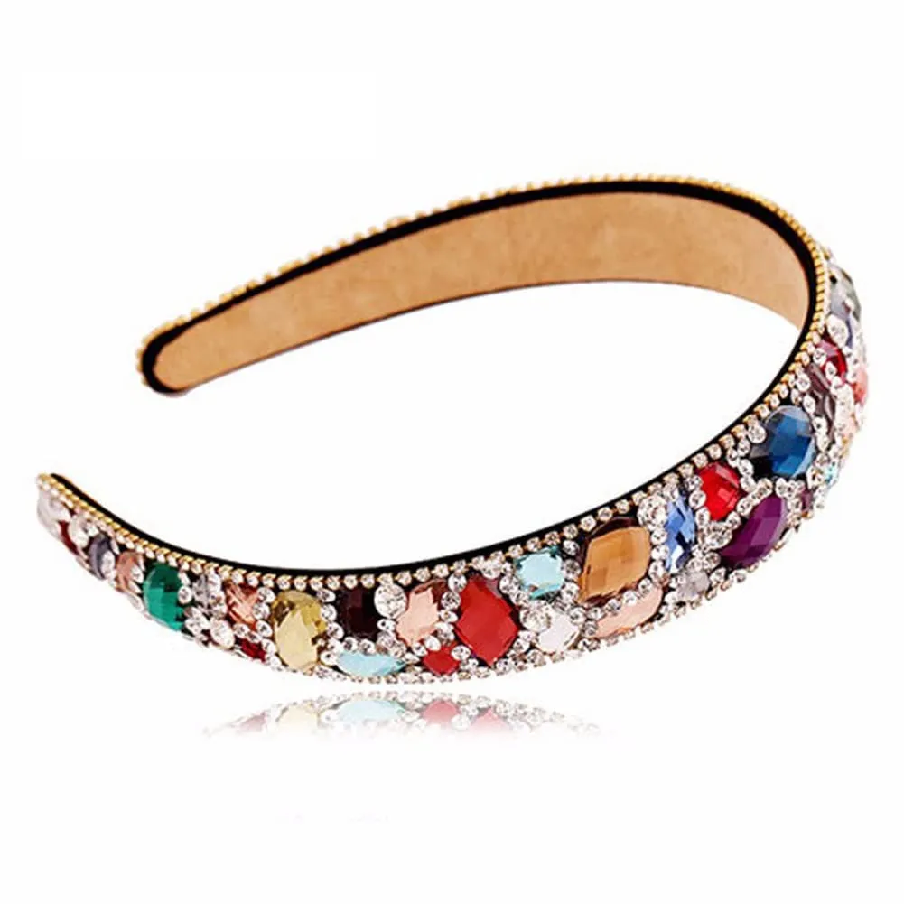 Youllyuu Wide Hair Accessories Crystal Diamante Hairbands Rhinestone Headbands For Women