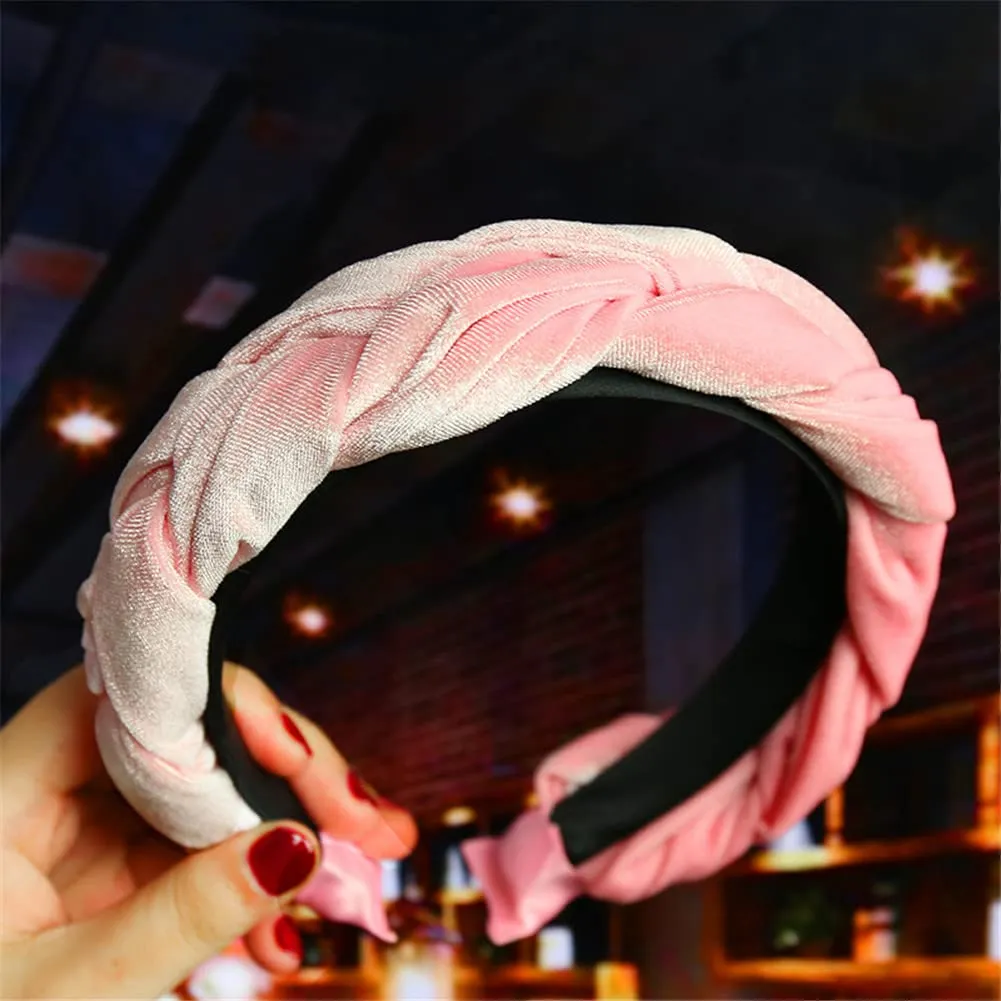 Youllyuu Wide Hair Accessories Velour Hairbands Braided Headband Women Hair Hoop Bands Girls Headdress