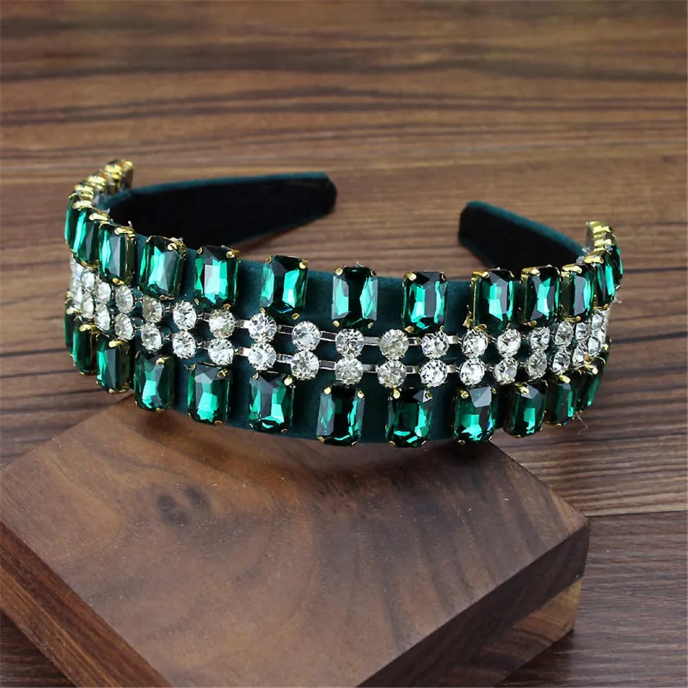 Youllyuu Women Clear Crystal Headbands Rhinestone Hairband Wedding Headdress Party Hair Accessories