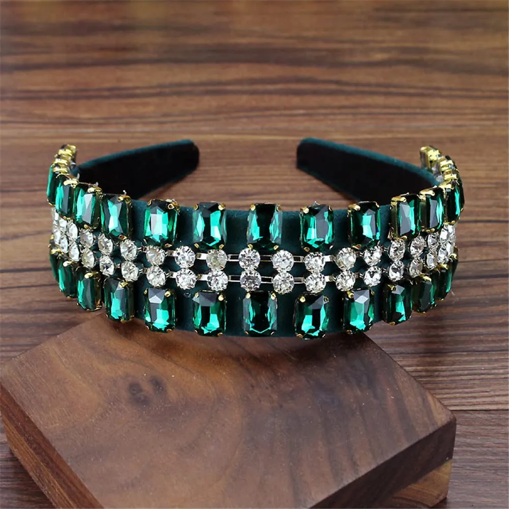 Youllyuu Women Clear Crystal Headbands Rhinestone Hairband Wedding Headdress Party Hair Accessories