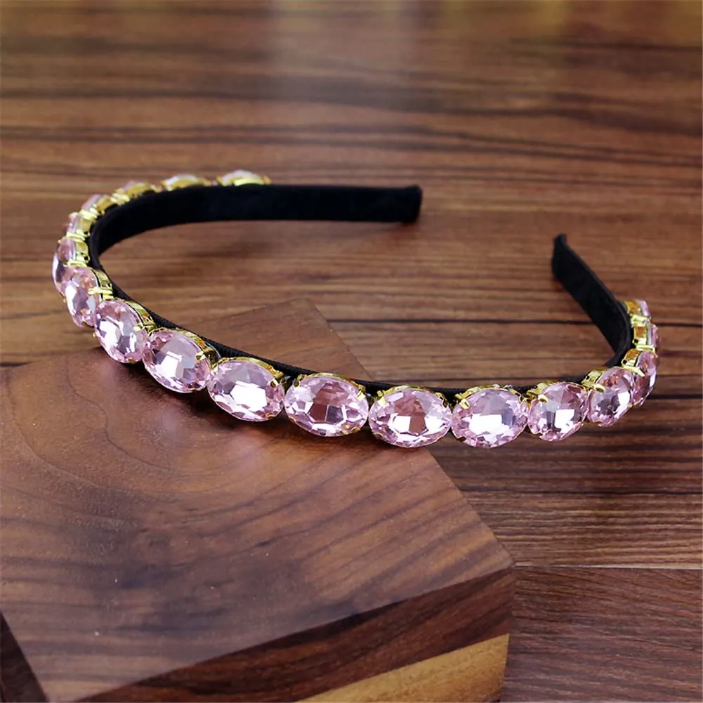 Youllyuu Women Geometry Colorful Crystals Headbands Rhinestone Diamante Hairband Wedding Party Hair Accessories