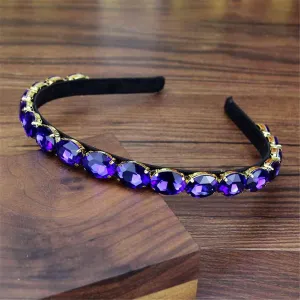 Youllyuu Women Geometry Colorful Crystals Headbands Rhinestone Diamante Hairband Wedding Party Hair Accessories