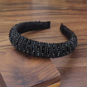 Youllyuu Women Padded Headbands Full Crystal Beads Hairbands Rhinestones Party Hair Accessories